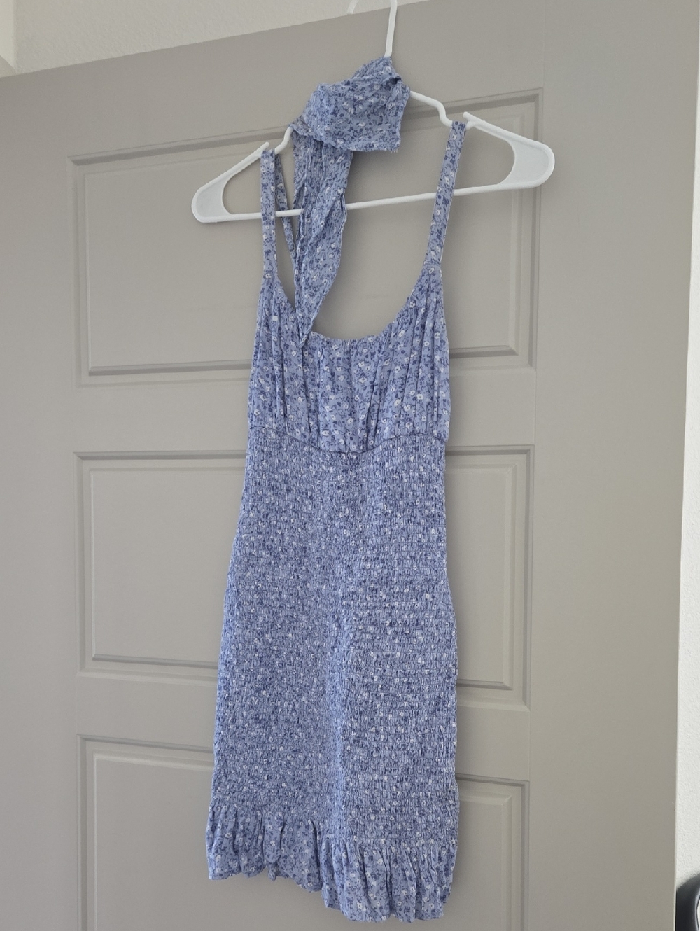 Light Blue Floral Smocked Sundress A&F